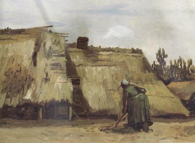 Vincent Van Gogh Cottage with Woman Digging (nn04)